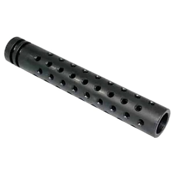 a black pipe holder with holes on it