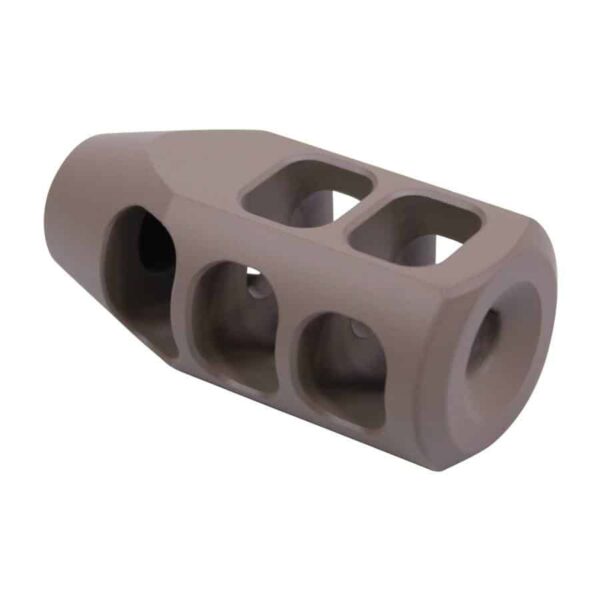 a gray plastic object with four holes
