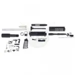 AR-15 5.56 Caliber Complete Ultralight Series Pistol Kit components displayed, showcasing the high-quality barrel, handguard, and other kit parts, excluding the lower receiver.