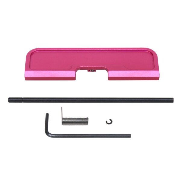 a pink plastic case with screws and a screwdriver