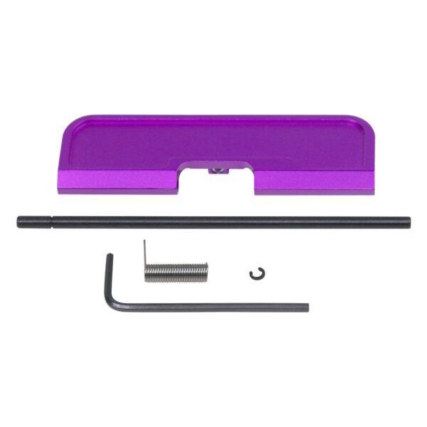 a purple plastic case with a metal handle
