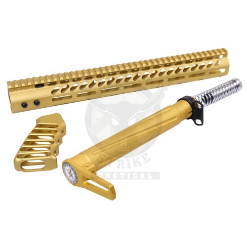 AR-15 ULTRALIGHT COMPLETE FURNITURE SET ANODIZED GOLD