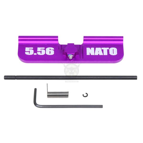 AR-15 EJECTION PORT DUST COVER ASSEMBLY (GEN 3) (W/ LASERED 5.56 NATO)(ANODIZED PURPLE)