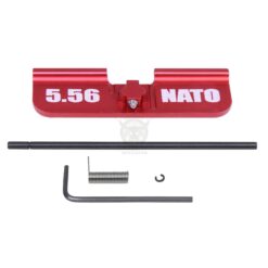 AR-15 EJECTION PORT DUST COVER ASSEMBLY (GEN 3) (W/ LASERED 5.56 NATO)(ANODIZED RED)