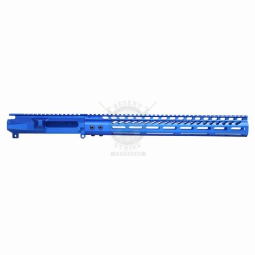 AR15 UPPER & 15″ ULTRALIGHT M-LOK HANDGUARD ANODIZED BLUE