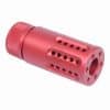 AR-15 MICRO SLIP OVER BARREL SHROUD WITH MULTI PORT MUZZLE BRAKE ANODIZED RED