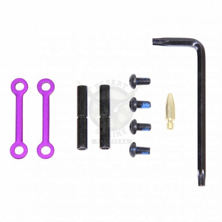 AR15 COMPLETE ANTI-ROTATION TRIGGER/HAMMER PIN SET ANODIZED PURPLE