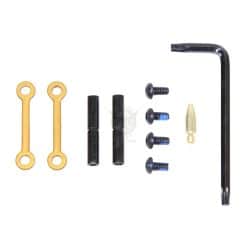 AR15 COMPLETE ANTI-ROTATION TRIGGER/HAMMER PIN SET ANODIZED GOLD