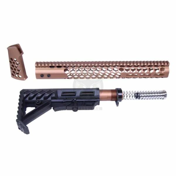 AR-15 “HONEYCOMB” SERIES COMPLETE FURNITURE SET GEN 2 ANODIZED BRONZE