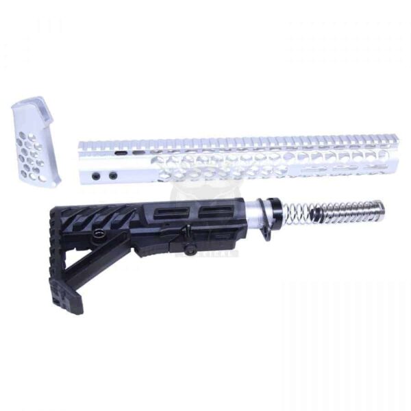 AR-15 “HONEYCOMB” SERIES COMPLETE FURNITURE SET GEN 2 ANODIZED CLEAR
