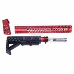 AR-15 “HONEYCOMB” SERIES COMPLETE FURNITURE SET GEN 2 ANODIZED RED