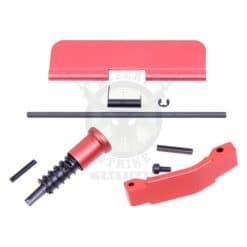 AR15 RECEIVER BUILD KIT W/ CHARGING HANDLE RED
