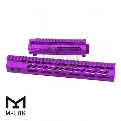 AR15 Billet Upper Receiver & 12″ Ultralight M-LOK Handguard Combo – Anodized Purple