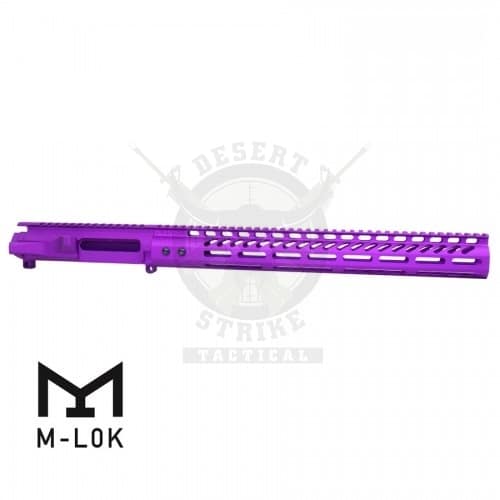 AR15 Stripped Billet Upper & 15″ M-LOK Handguard – Anodized Purple