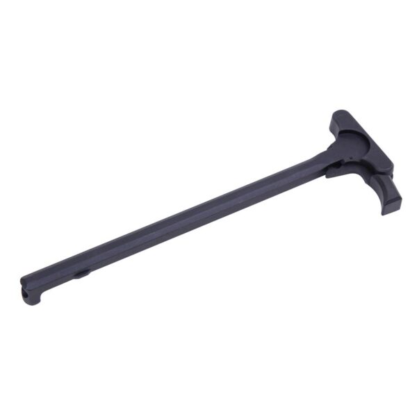 a black plastic handle on a white background