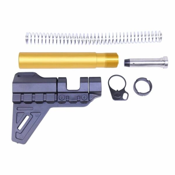 a gun and a gun cleaning kit