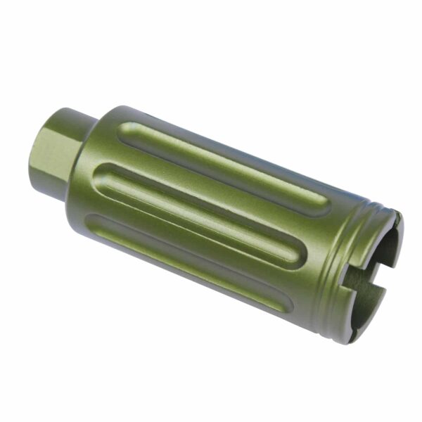 a green metal object on a white background