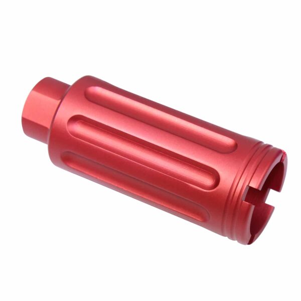 a red plastic object on a white background