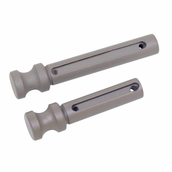 a pair of gray plastic handles for a door
