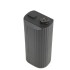 a black battery on a white background