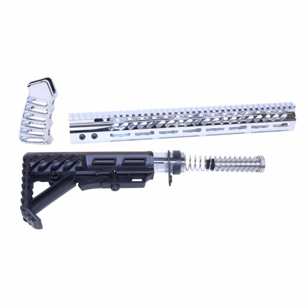 an ar - 15 rifle and a hand guard