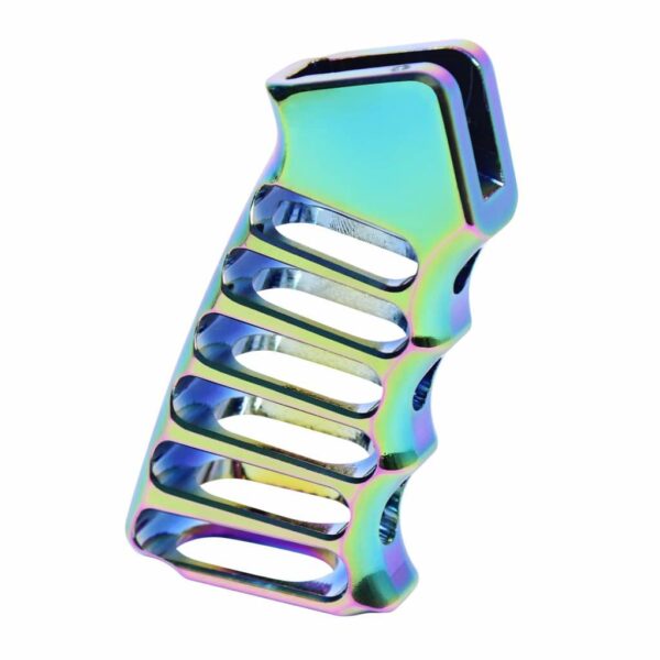 a close up of a metal object on a white background