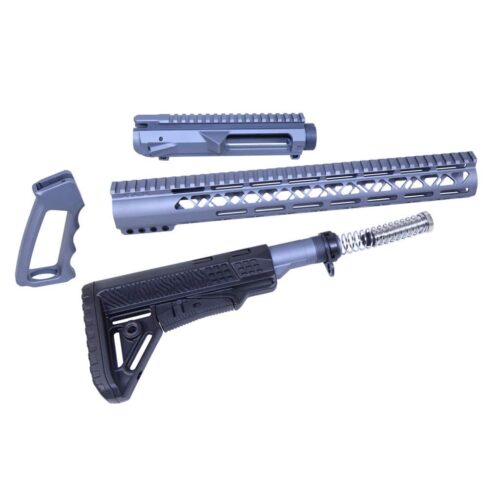 AR .308 CAL AIR-LOK SERIES COMPLETE FURNITURE SET W/MATCHING UPPER RECEIVER (ANODIZED GREY)