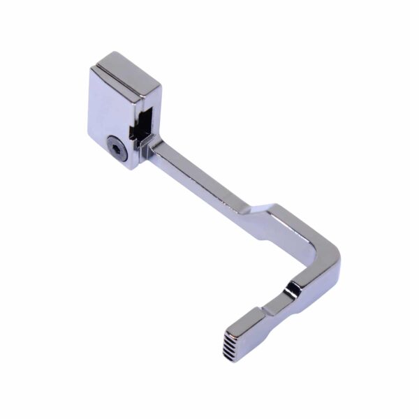 a pair of metal brackets on a white background