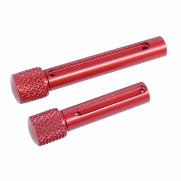 a pair of red grips with a white background