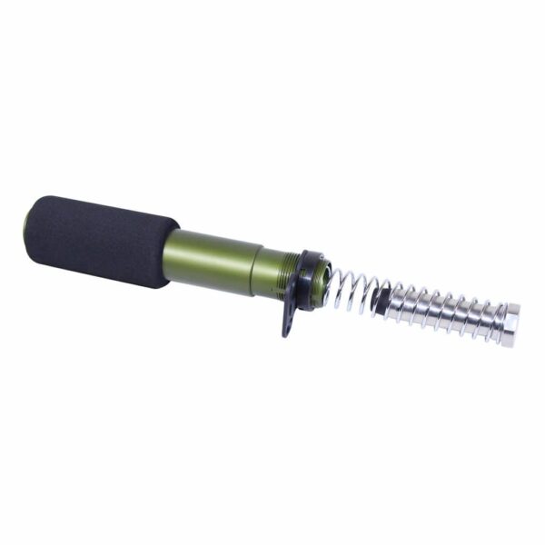 a green and black screwdriver on a white background