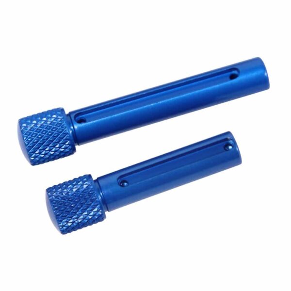 a pair of blue grips with a white background