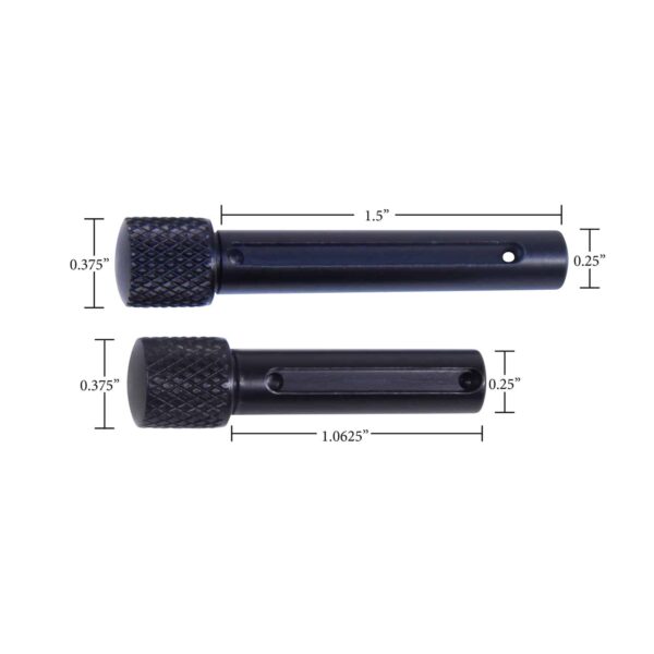 a pair of black handle grips with measurements