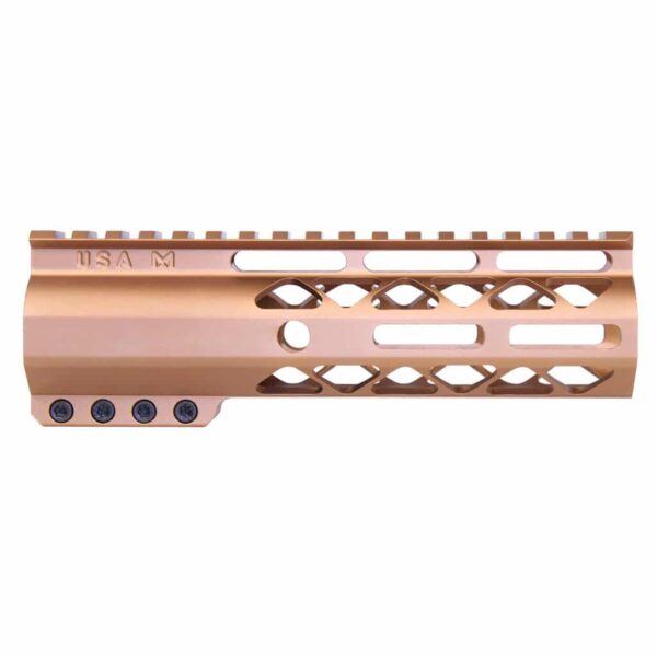 an aluminum handguard for a rifle on a white background