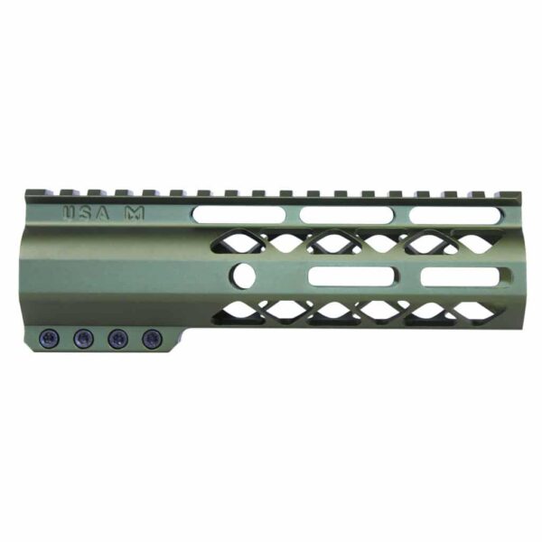 an aluminum handguard for a rifle on a white background