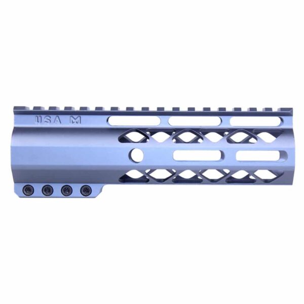 an aluminum handguard for a rifle on a white background