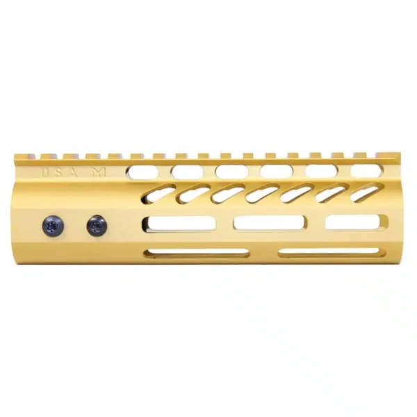 a gold rifle rail for a rifle