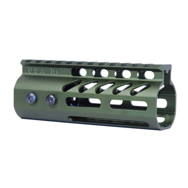 a green scope holder for a rifle on a white background