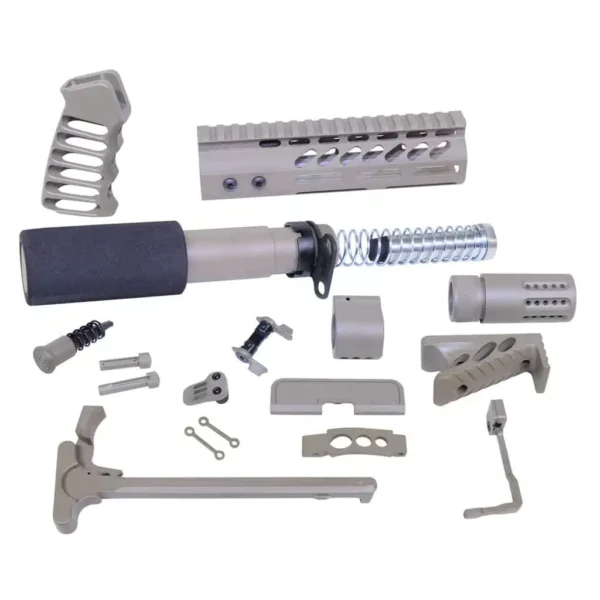 an assortment of tools and parts for a gun