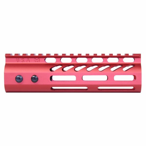 a red rifle rail on a white background