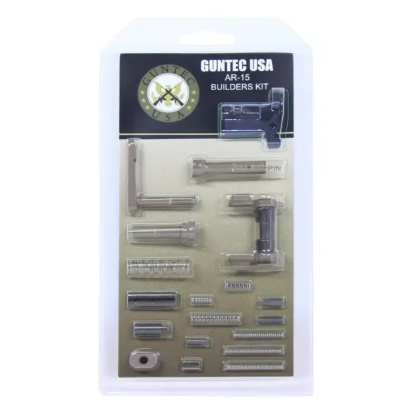 a package of metal parts for a gun