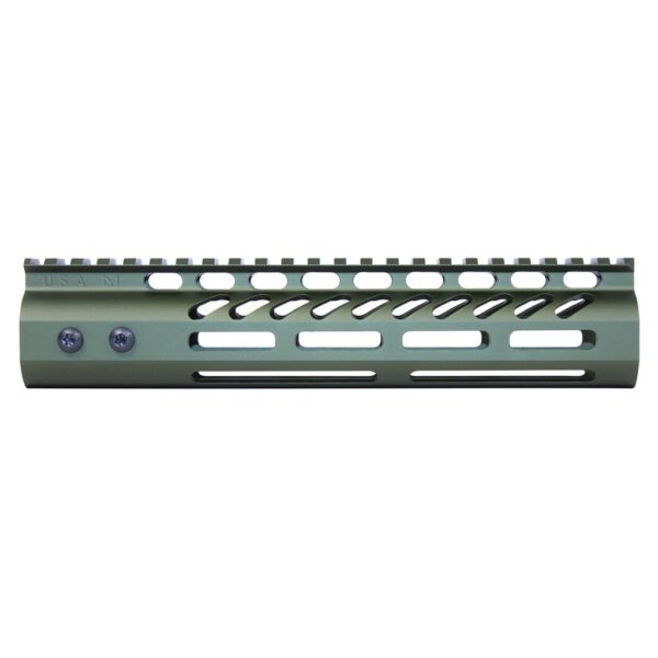 a green rifle rail with a hole in the middle