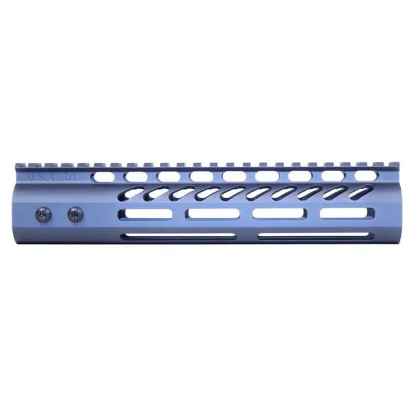 a blue rifle rail on a white background
