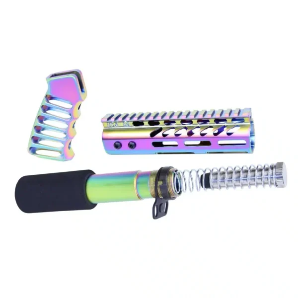 a multicolored handlebar and a multicolored handlebar