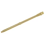 a brass plated metal tube with a long end