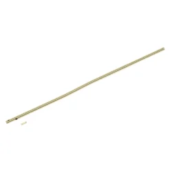 a pair of gold colored metal rods on a white background