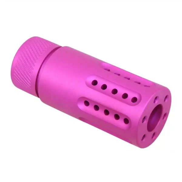 a pink plastic object on a white background
