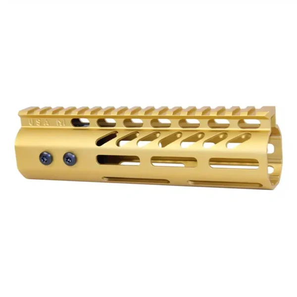 a gold plated rifle rail for a rifle