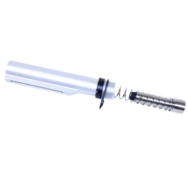 a white pen with a black tip on a white background