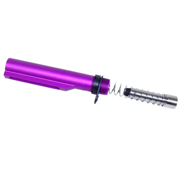a purple pen with a black tip on a white background