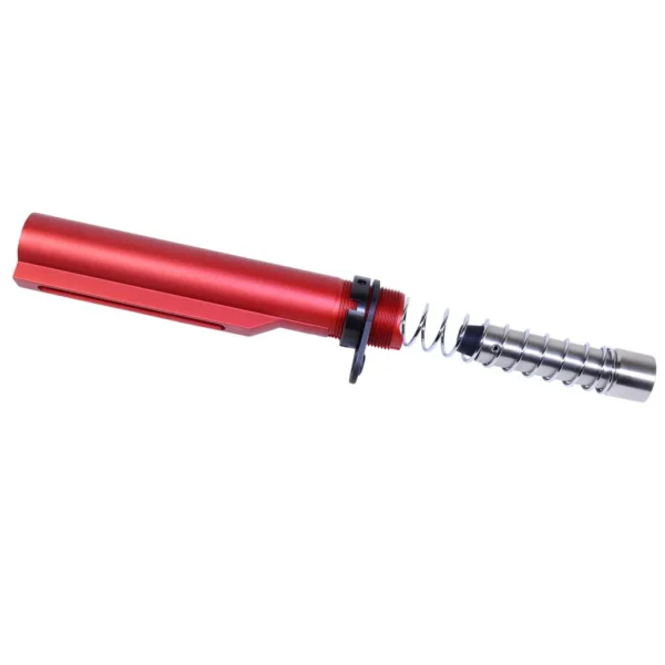 a red pen with a black tip on a white background